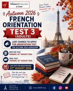 French Orientation Test 3 (Adults) – Autumn 2026