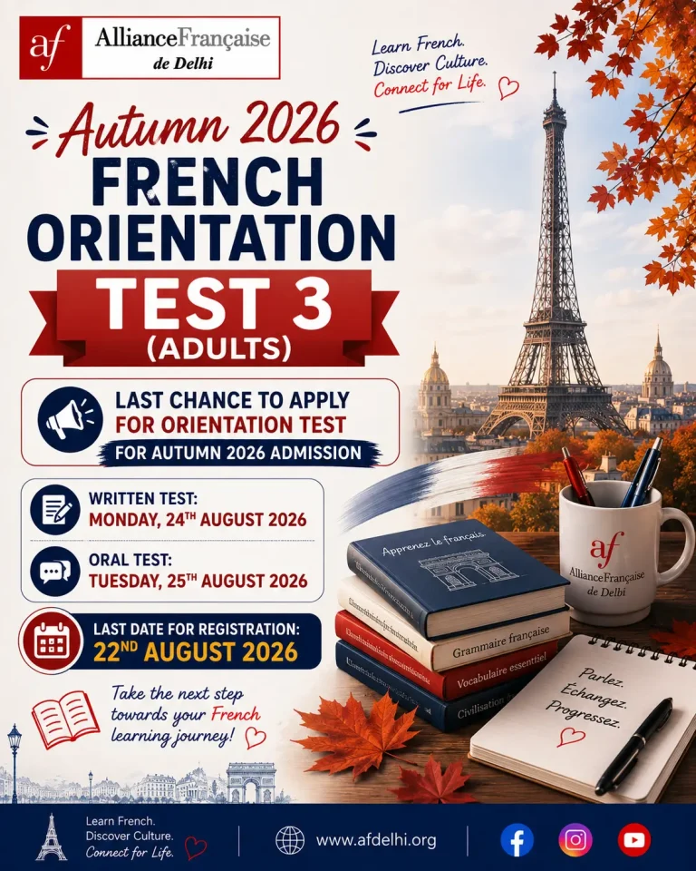 French Orientation Test 3 (Adults) – Autumn 2026