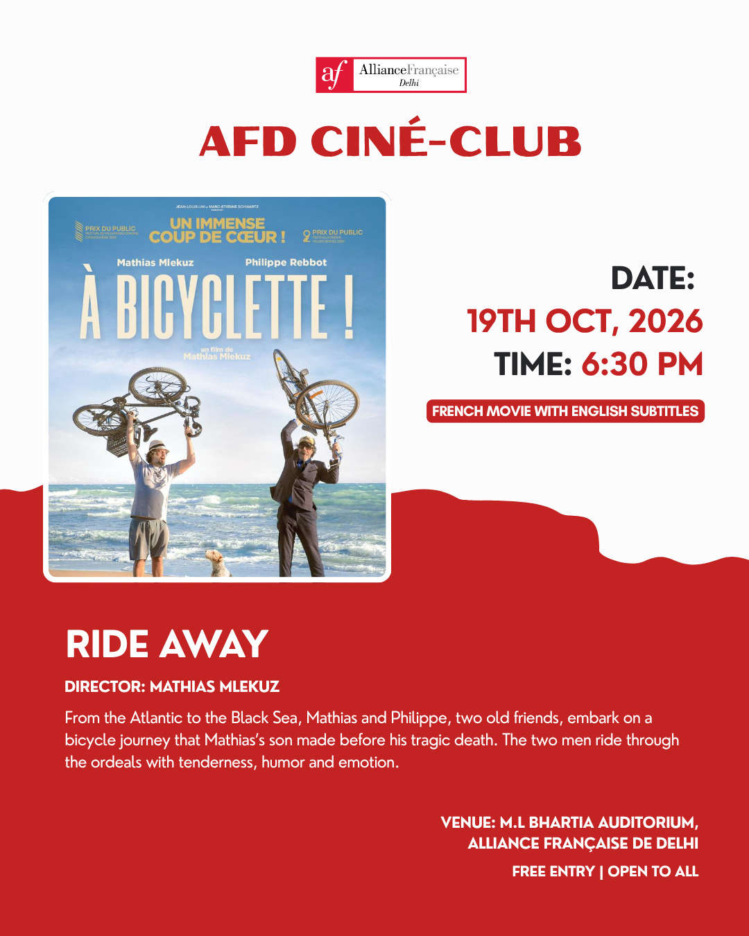 AFD Cine Club: Ride Away ( À bicyclette )