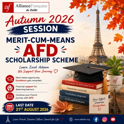 Merit-cum-Means AFD Scholarship Autumn 2026
