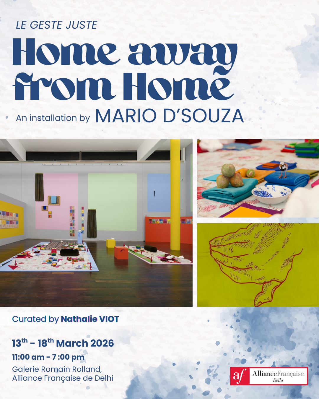 Home away from Home (Le geste juste), an installation by Mario D’Souza